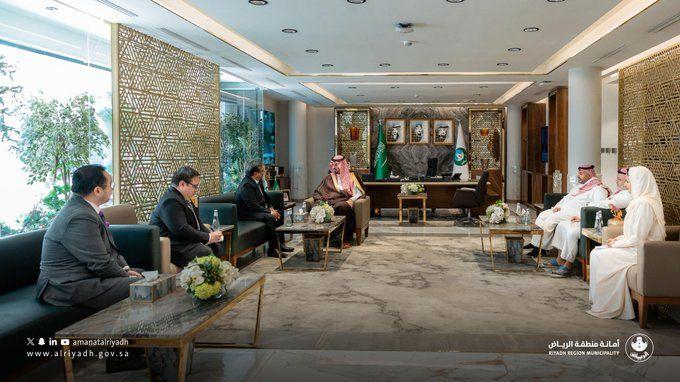 His Highness Prince Dr. Faisal bin Ayyaf, Mayor of Riyadh Region, receives H.E. Ahmed Sareer, Ambassador Extraordinary and Plenipotentiary of the Republic of Maldives to the Kingdom. His Highness Prince Dr. Faisal bin Ayyaf, Mayor of Riyadh Region, receives H.E. Ahmed Sareer, Ambassador Extraordinary and Plenipotentiary of the Republic of Maldives to the Kingdom.
